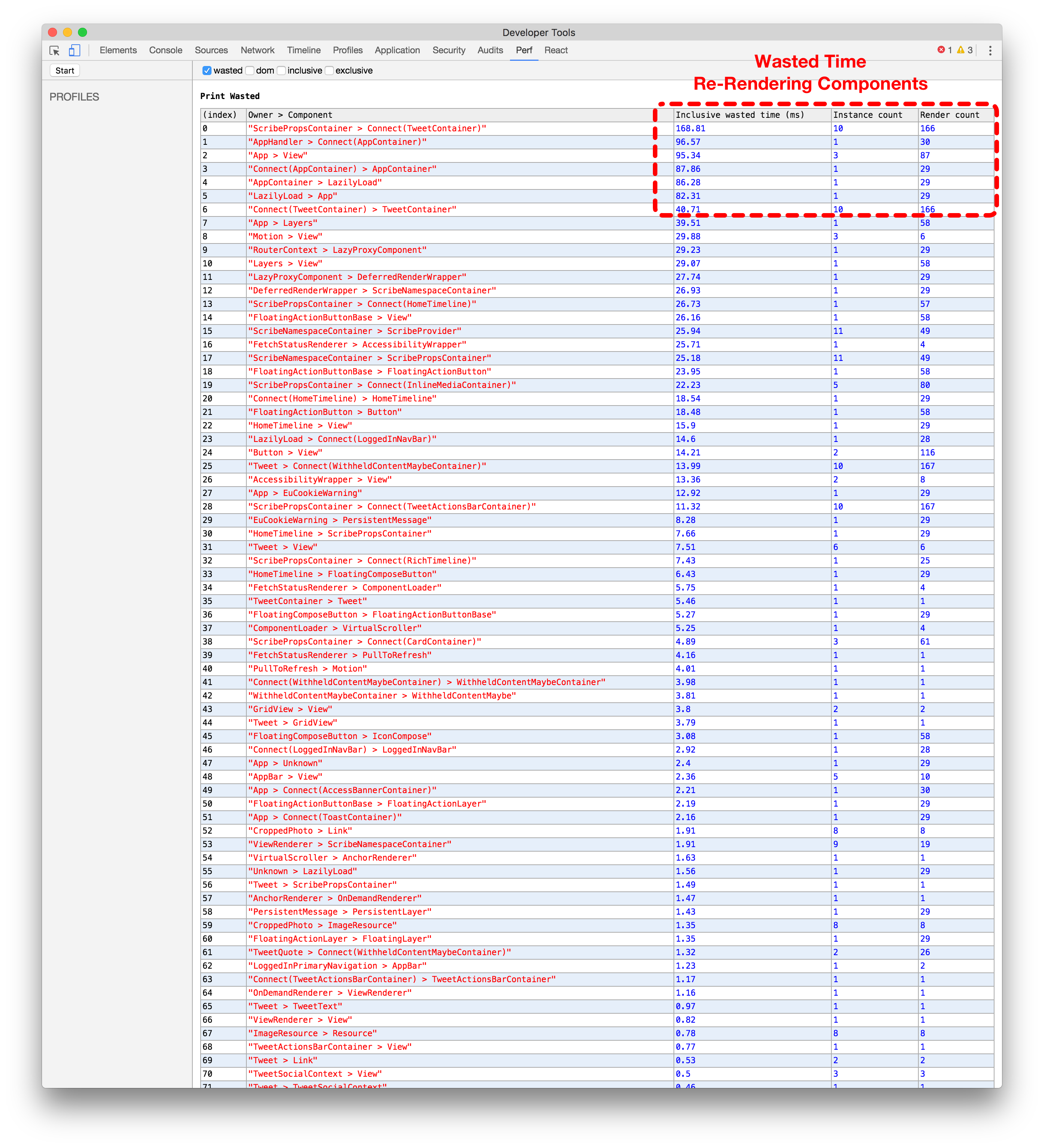 without batching performance trace